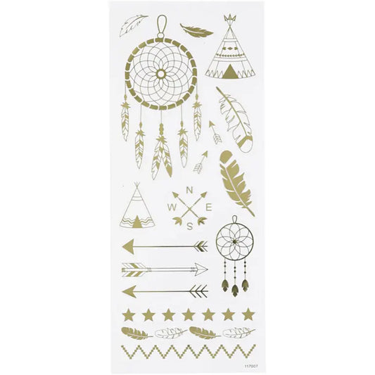 Stickers Indianer Guldfolie