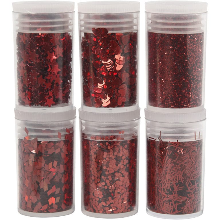 Glitter och Paljetter Röd