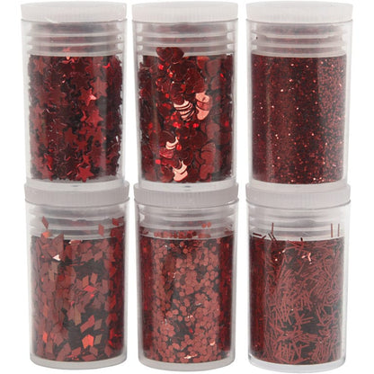 Glitter och Paljetter Röd