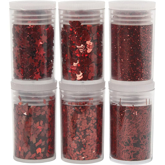 Glitter och Paljetter Röd