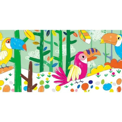AVENIR Gel Crayons Toucan Silky Crayons Watercolor + Coloring Poster - Set of 12