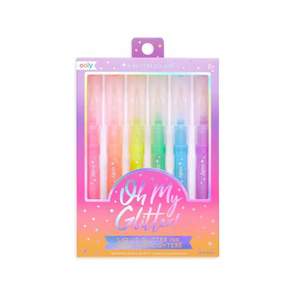 Neon glittriga överstrykningspennor
