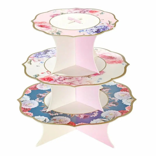 Truly Scrumptious 3-vånings kakfat med blommor