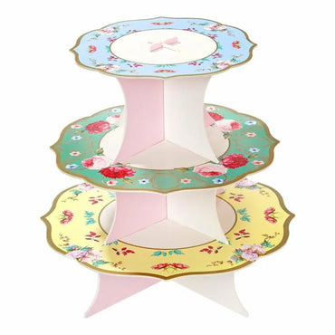 Truly Scrumptious 3-vånings kakfat med blommor