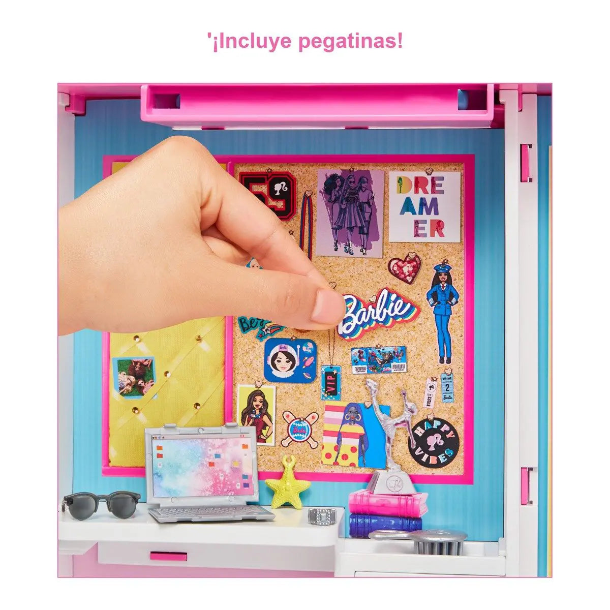 Barbie Fashionistas Docka + STOR Garderob med 25 tillbehör, 60x30 cm