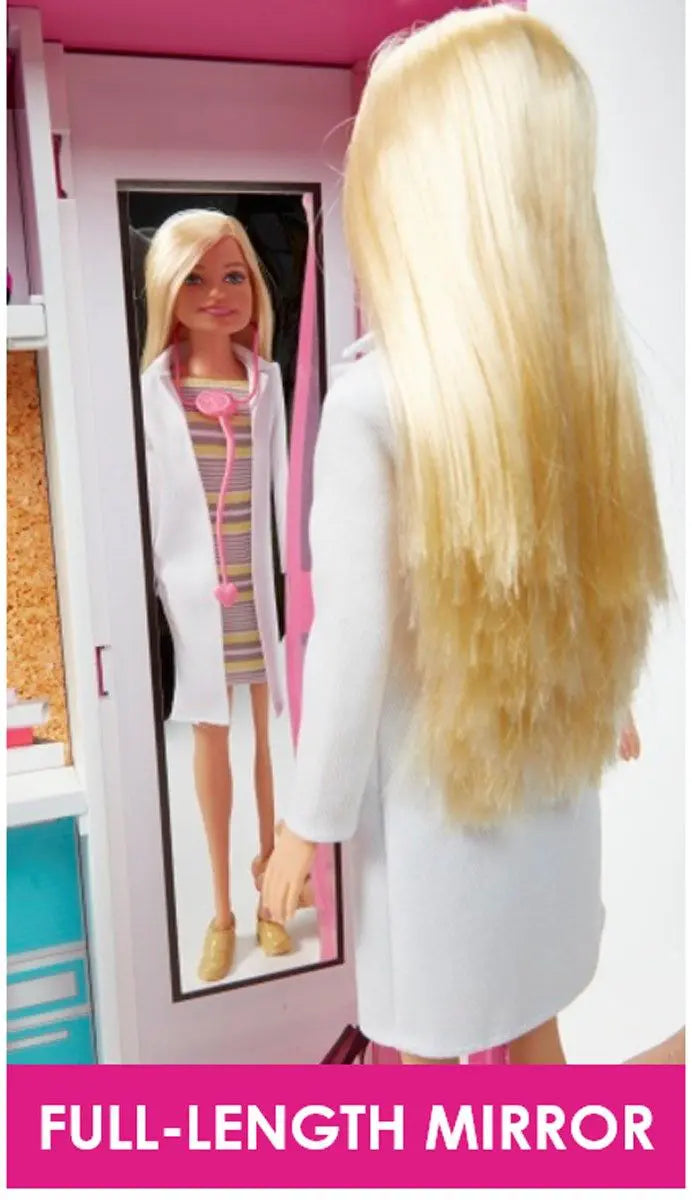 Barbie Fashionistas Docka + STOR Garderob med 25 tillbehör, 60x30 cm