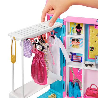 Barbie Fashionistas Docka + STOR Garderob med 25 tillbehör, 60x30 cm
