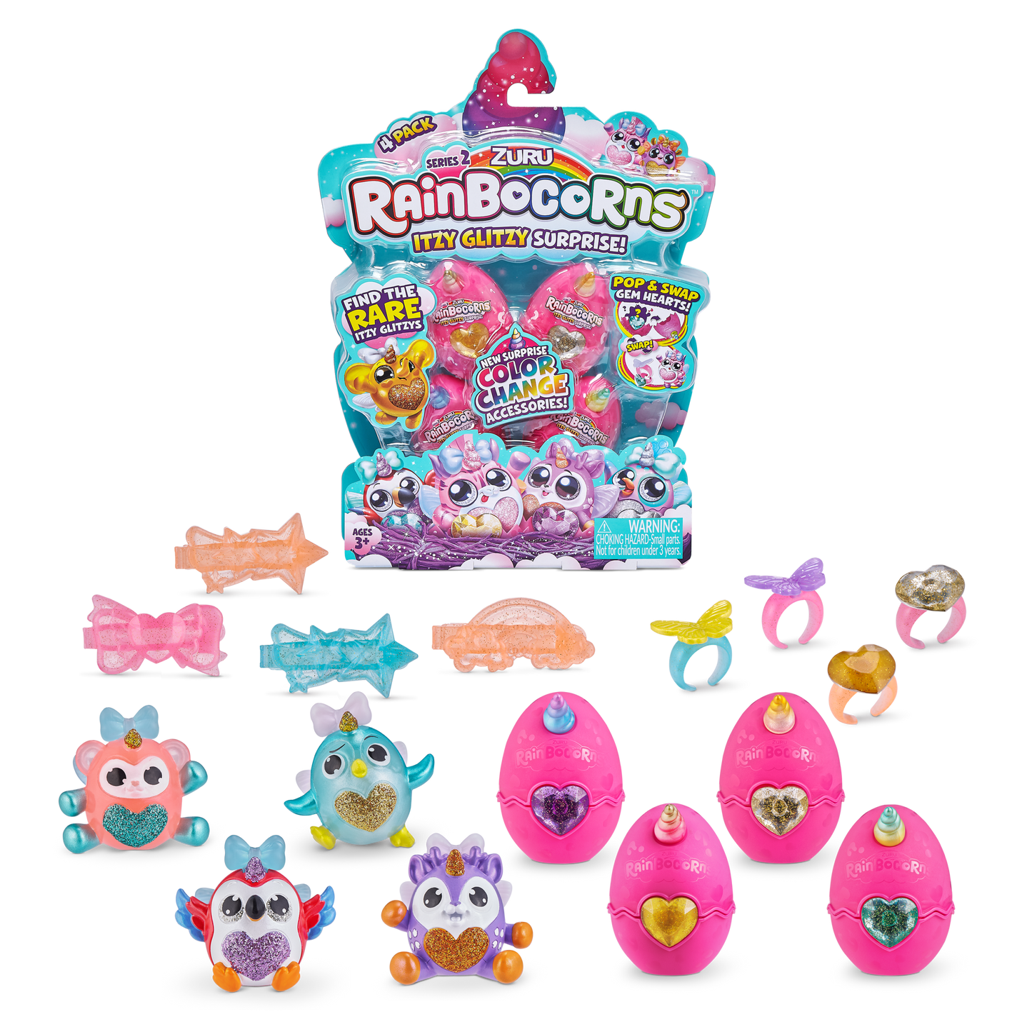Zuru RainBoCorns, Itsy Glitzy 4-Pack