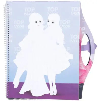 TOPModel Spiralbunden Målarbok Styla med Stickers Glamour