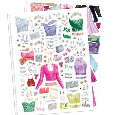 TOPModel Spiralbunden Målarbok Styla med Stickers Glamour