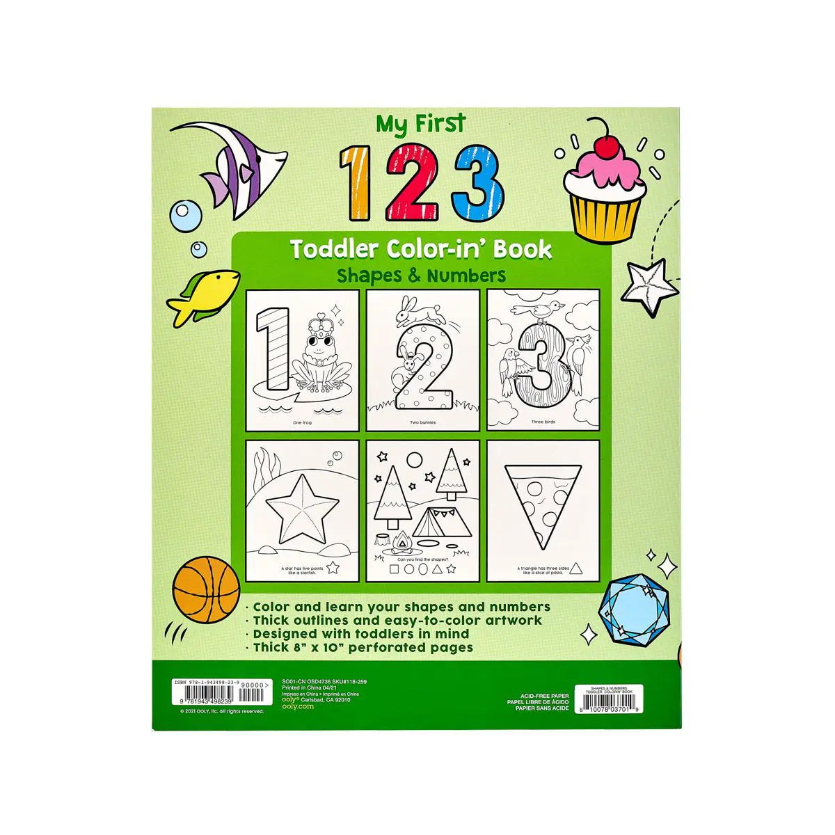 OOLY Målarbok 123 Shapes and Numbers Toddler