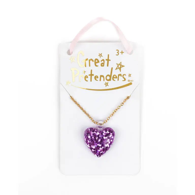 glitterhjärta halsband