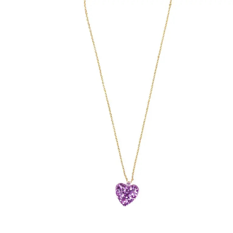 glitterhjärta halsband