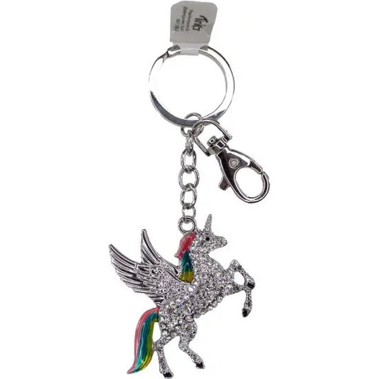 Plush unicorn keychain accessory