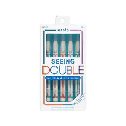 5-pack Tuschpennor Dubbelspets 2 olika Färgspetsar/Penna