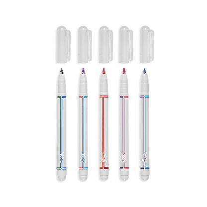 5-pack Tuschpennor Dubbelspets 2 olika Färgspetsar/Penna