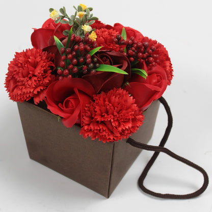 Tvålblommor Bukett - Red Rose & Carnation