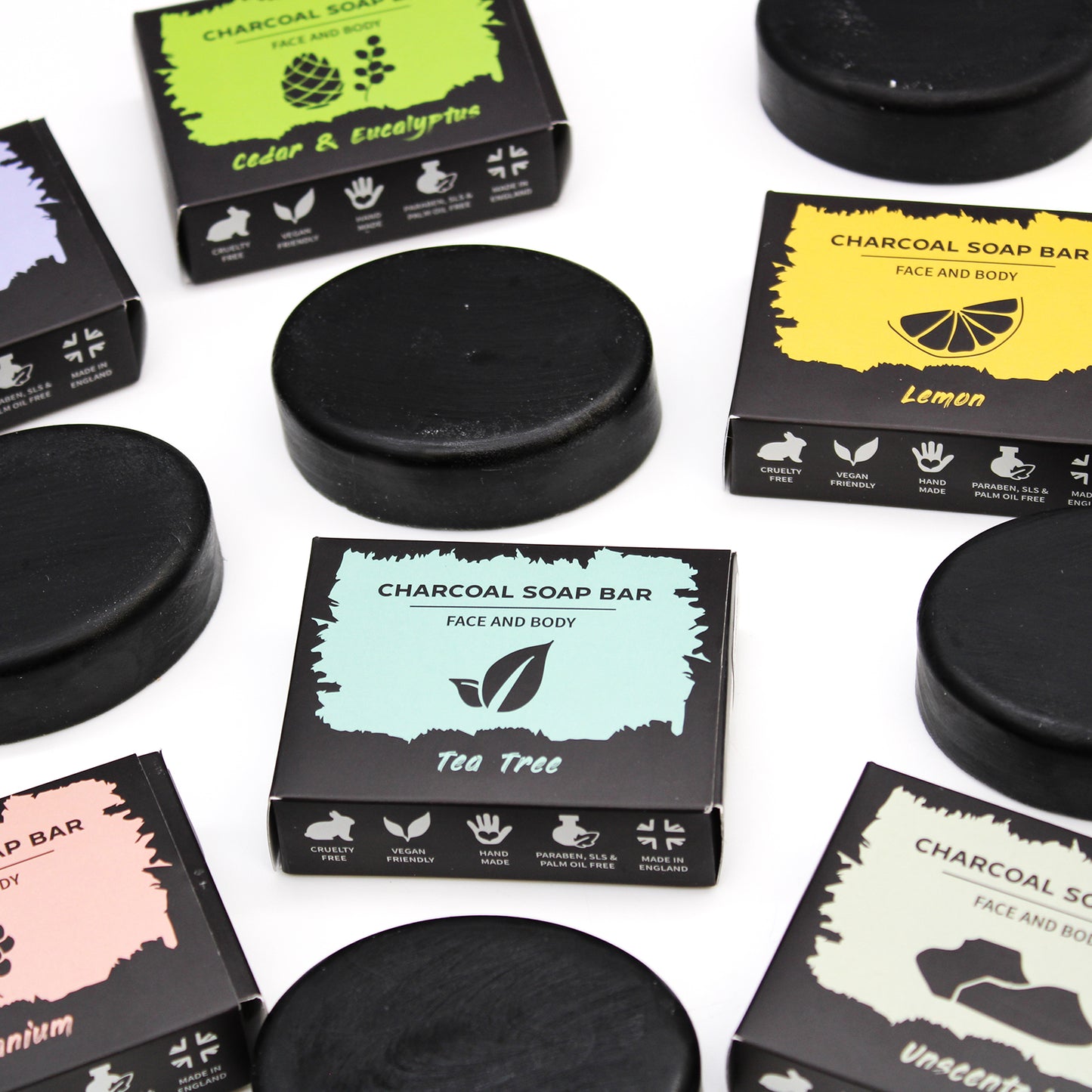 Ancient Wisdom Vegan Handgjord Charcoal Tvål - Eucalyptus & Cedarwood