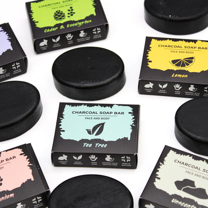 Ancient Wisdom Vegan Handgjord Charcoal Tvål - Eucalyptus & Cedarwood