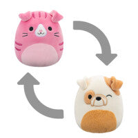 Squishmallows Flip A Mallows Official Kellytoy Geraldine/Brock 13 cm