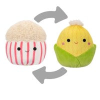 Squishmallows Flip A Mallows Official Kellytoy Conrad the Corn/Arnel the Popcorn 13 cm