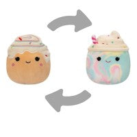 Squishmallows Flip A Mallows Official Kellytoy Kelen the Rainbow Frappe/Rease the Cinnamon  13 cm