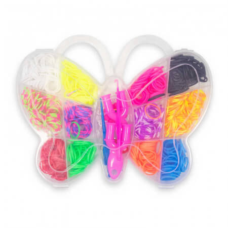 Loom Bands Kit 350 st. Inkl. Verktyg, Clips & Charms