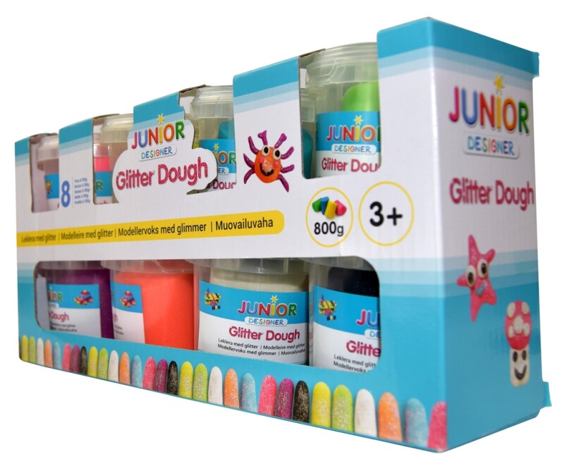 Junior Designer Modellera Glitter 8-Pack- 8×100