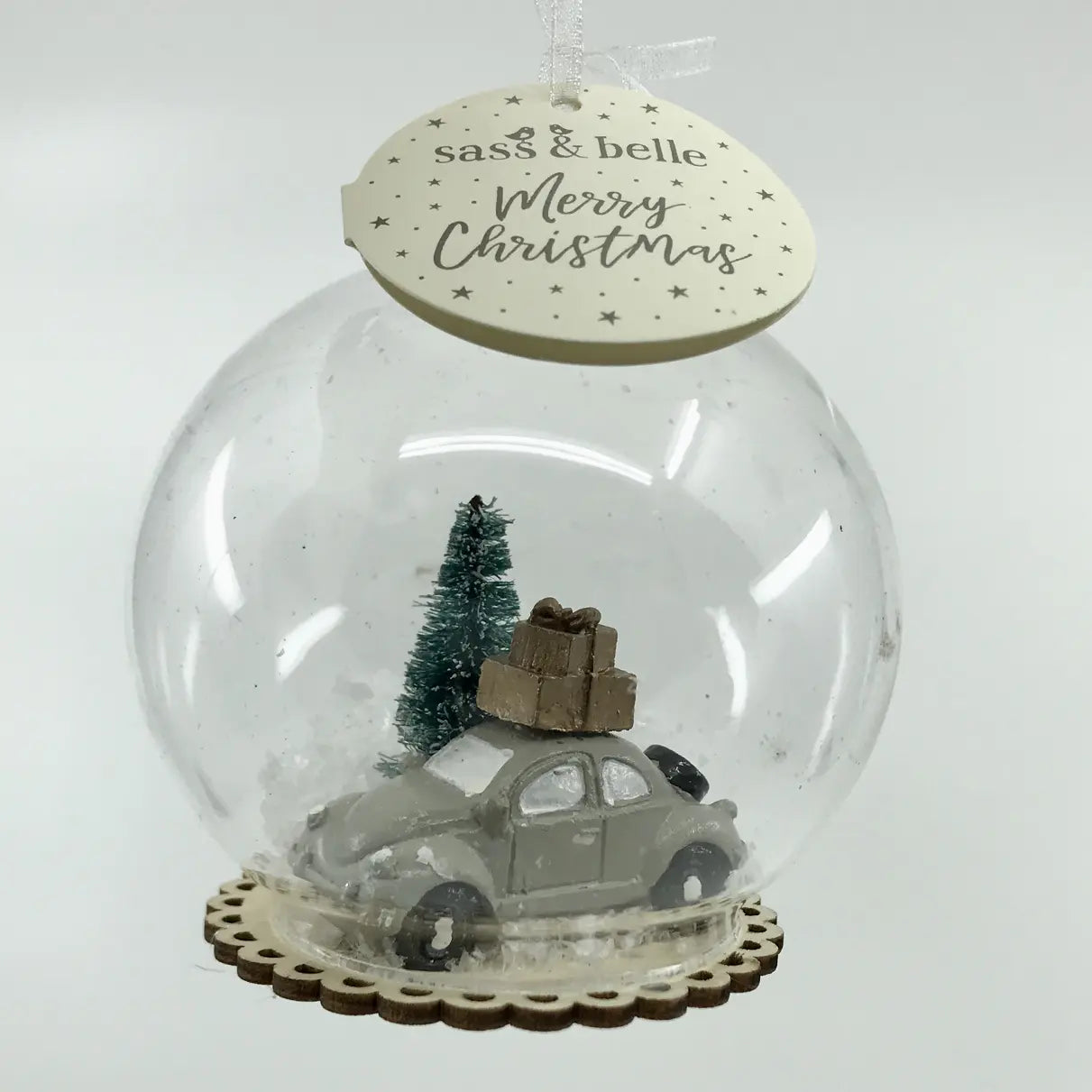 Sass & Belle Julgranskula i Glas Gray VW Car Dome Baubble