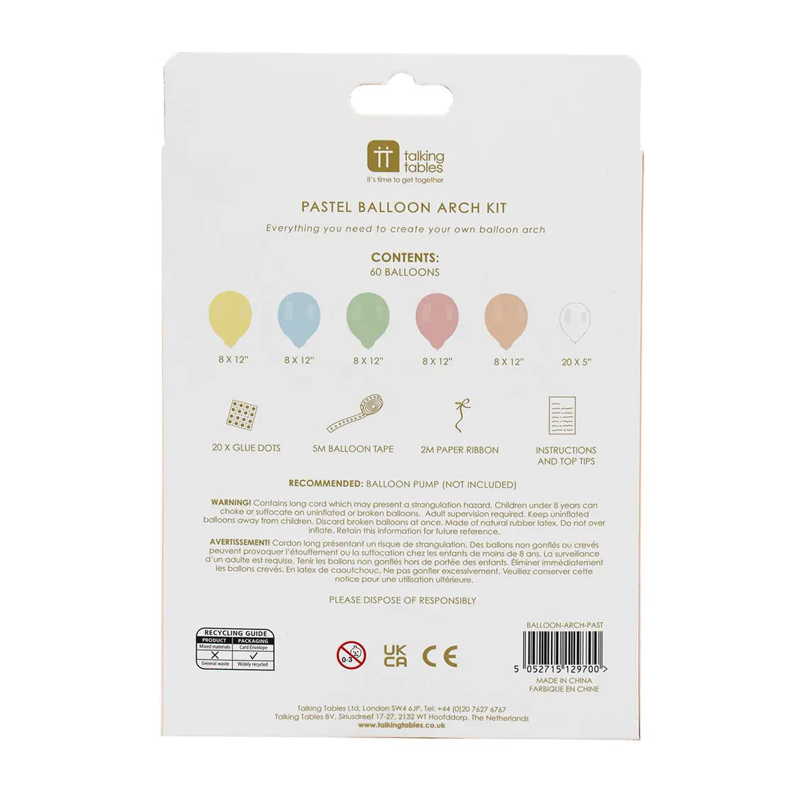 Ballongbåge Kit Pastell 60-pack Ballonger 3M