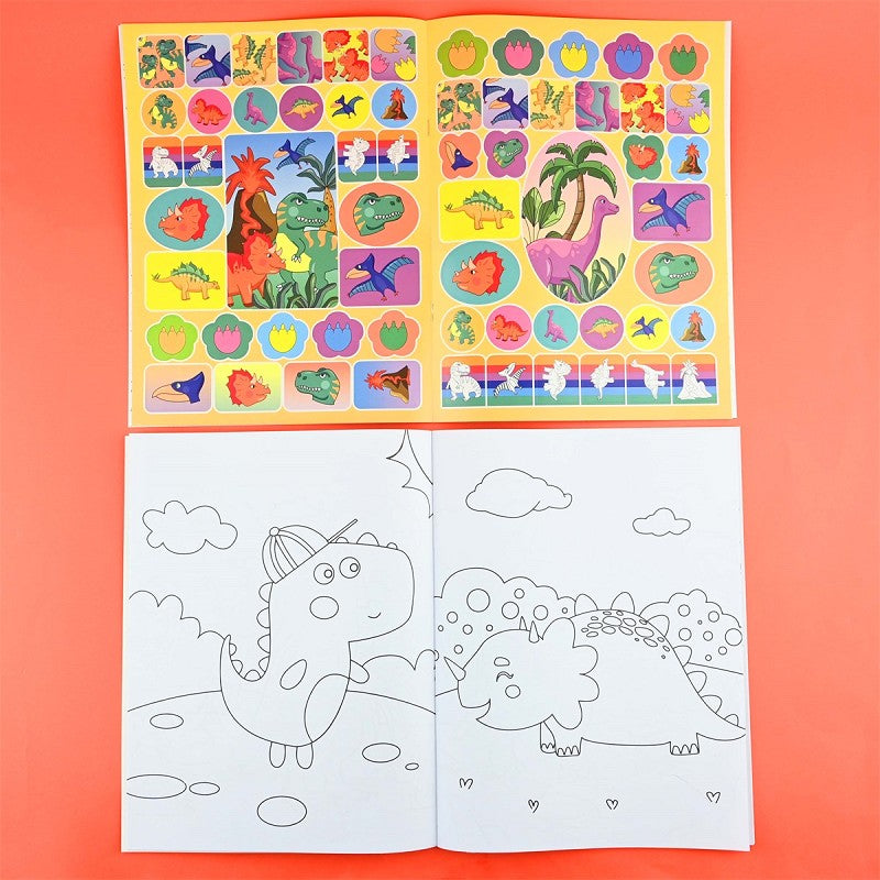 Dinosaurie målarbok och klistermärken