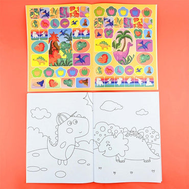 Dinosaurie målarbok och klistermärken