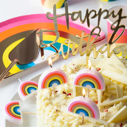 Cake Topper Happy Birthday Guld