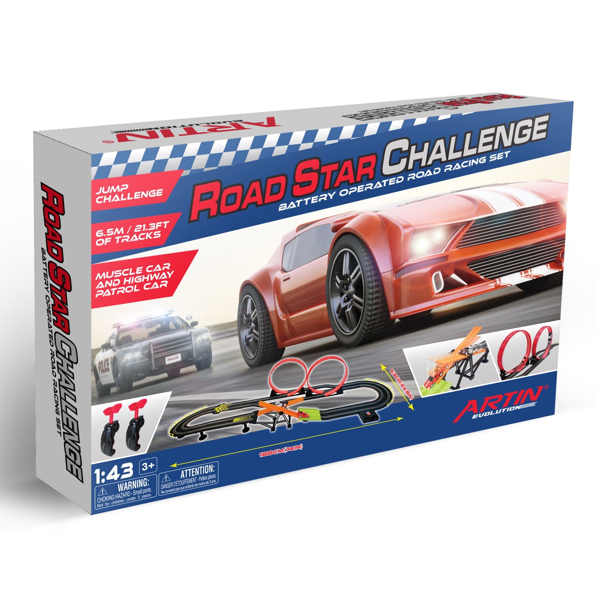 Car Racing Set, Road Star Challenge, 6,5M Track