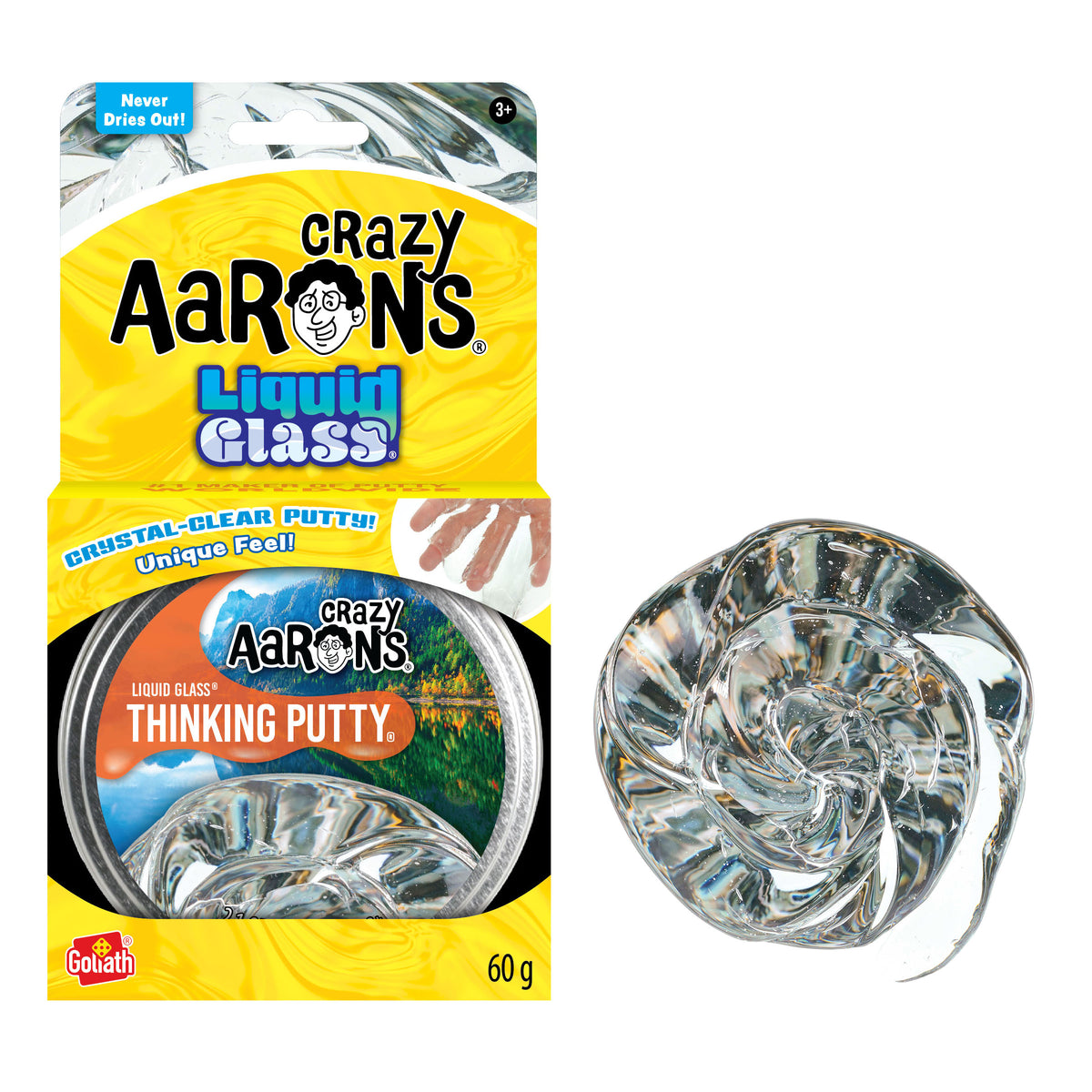 Crazy Aaron's Thinking Putty Liquid Glass CRYSTAL CLEAR