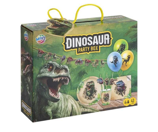 Dinosaurie födelsedags Kalaspaket för 6-pers