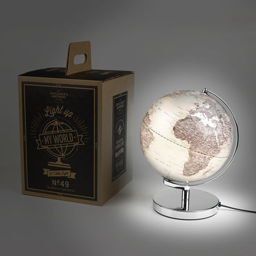 Silverfärg Kartglob med Lampa
