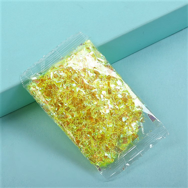 Glitterflingor Iriserande - Slime Dekorationer Gul