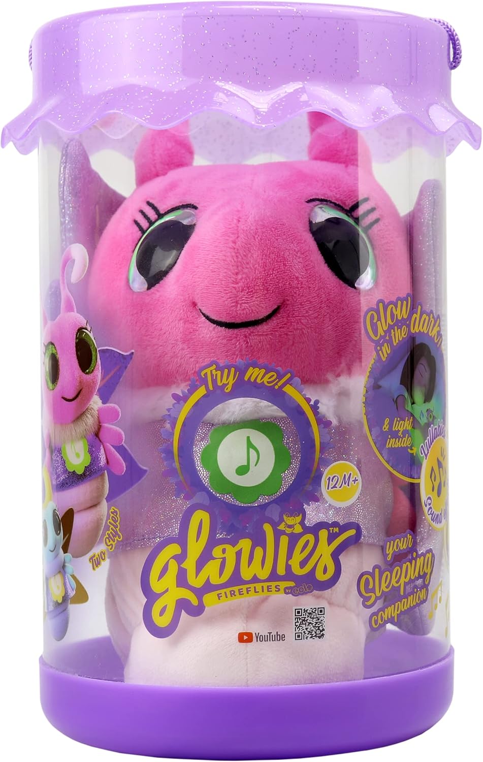 Glowies bedtime buddy, Pink. 28 cm
