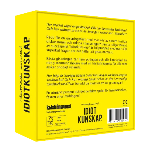 Sällskapsspel Idiotkunskap - Närmast vinner!