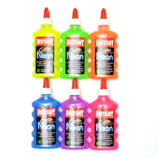 Instant Neon Glitter Färg 180 ml PVA Lim Till Slime