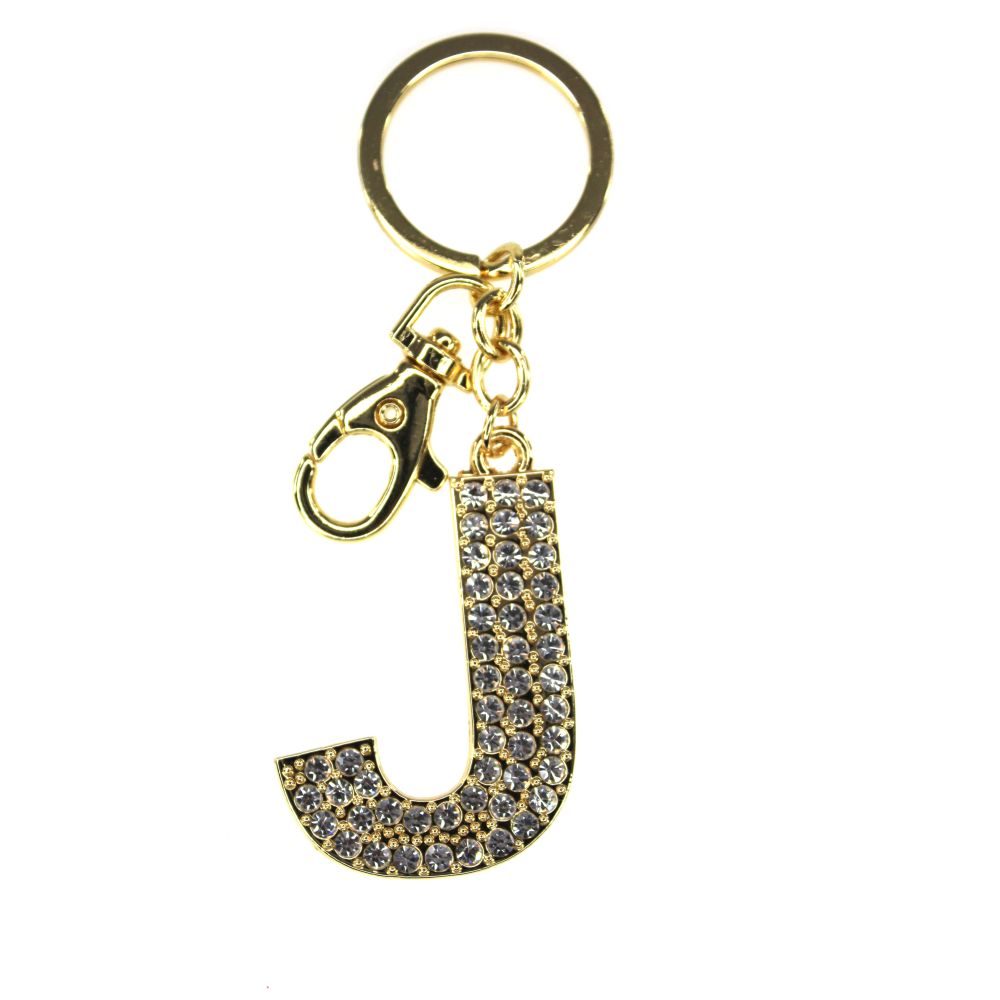 Tinka Nyckelring med Karbinhake Bokstav med Bling