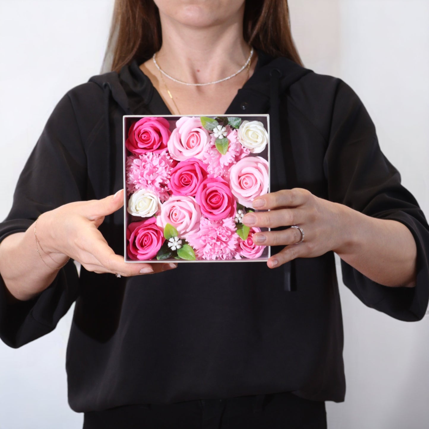 Kvadratisk Ask - Baby Shower - Rosa