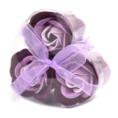 Badrosor Lavendel Rosor Hjärtformad Ask 3-pack