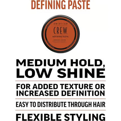 American Crew - Defining Past Medium Hold Low Shine Hair Styling Wax for Men- 85g