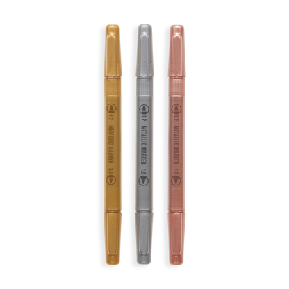 Modern Trio Dual Tip Metallic Markers – Set of 3