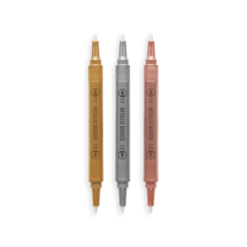 Modern Trio Dual Tip Metallic Markers – Set of 3