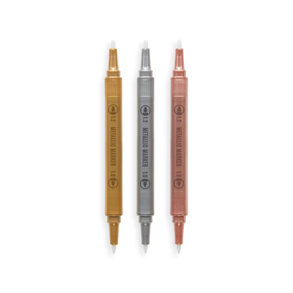 Modern Trio Dual Tip Metallic Markers – Set of 3