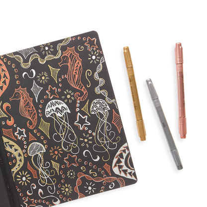 Modern Trio Dual Tip Metallic Markers – Set of 3