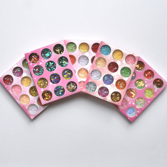 Glitter & Paljetter Mix Surprise i Akrylburkar 12-pack - Slime Dekorationer
